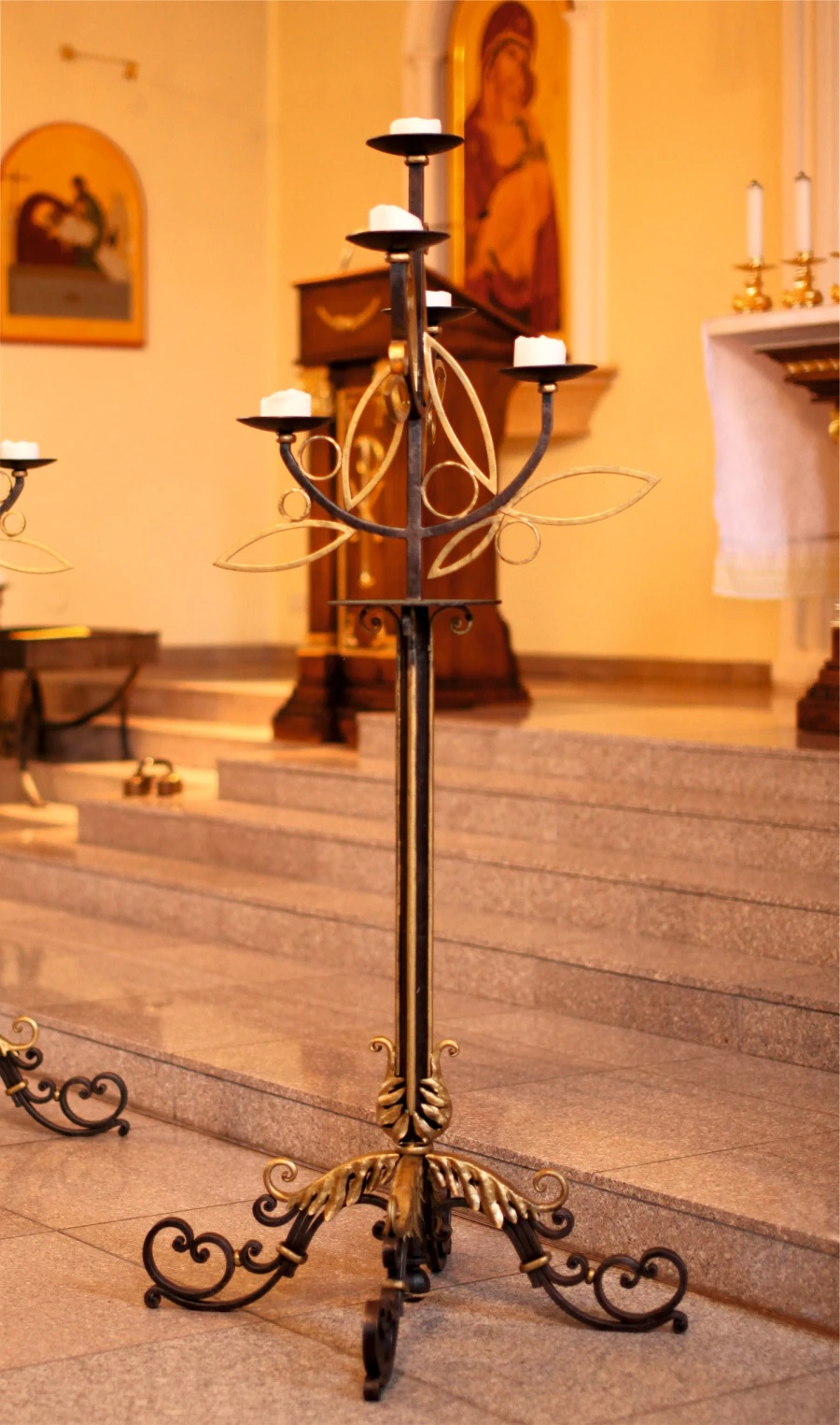 Church. Candleholders.