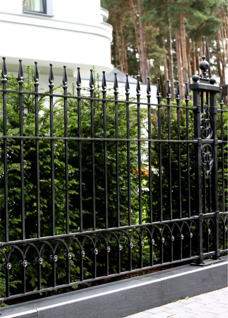 Private residence. Gates, portals, columns and fence.
