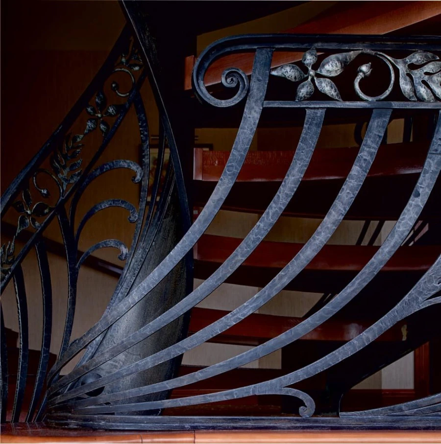 Hotel. Stair structure, stairs, railings.