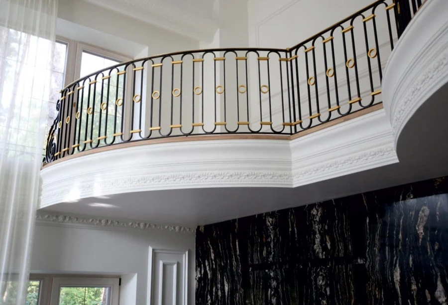 Private residence. Stairs, railings, balcony.