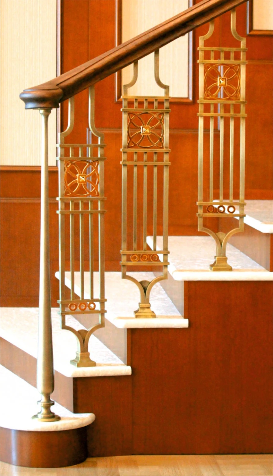 Private residence. Stair railing.