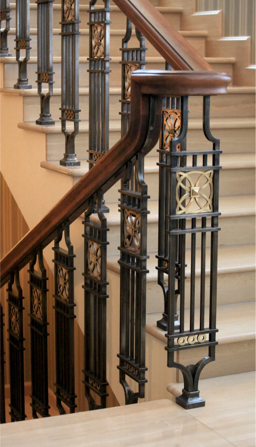 Private residence. Stair railing.